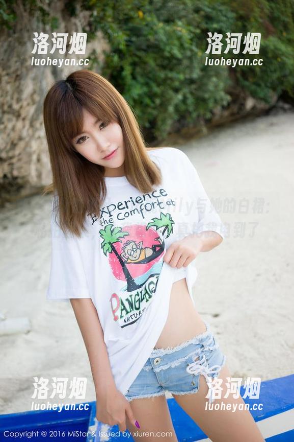 MiStar魅妍社 - 闵妮Mily与她的白裙：私拍图集，让我想说，真把我电到了-洛河烟